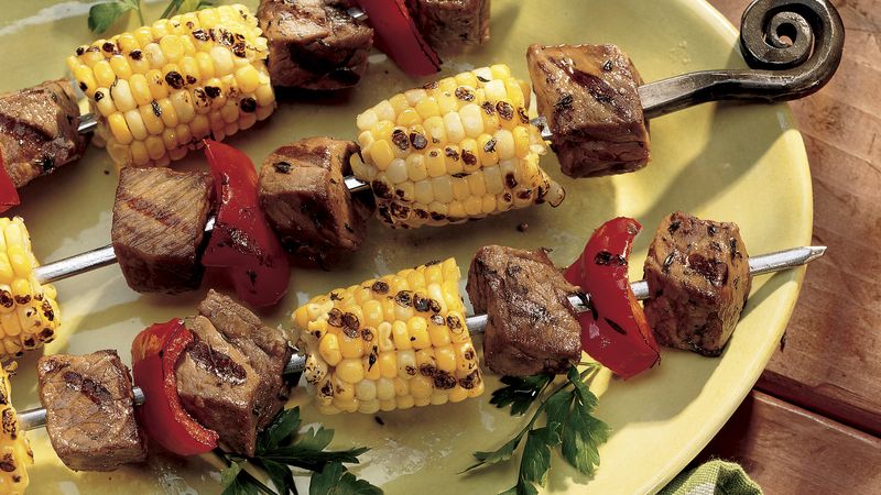 Grilled Beef and Corn Kabobs