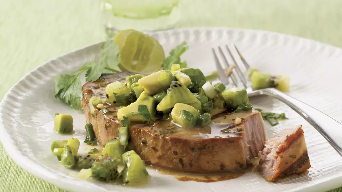 Tuna with Avocado-Kiwi Salsa