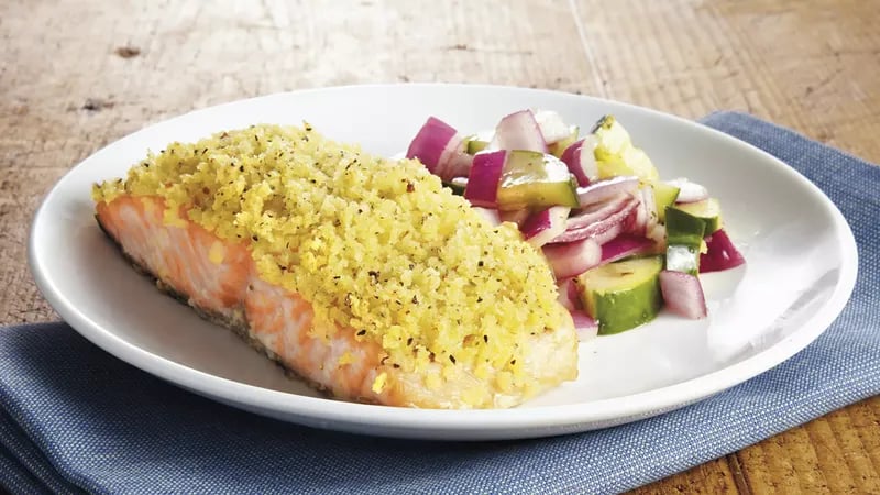 Crispy-Coated Lemon-Pepper Salmon