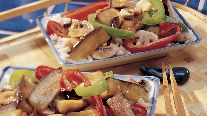Stir-Fried Eggplant and Peppers