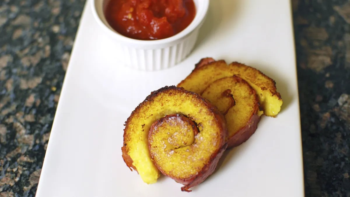 Polenta Salami Roll-Ups