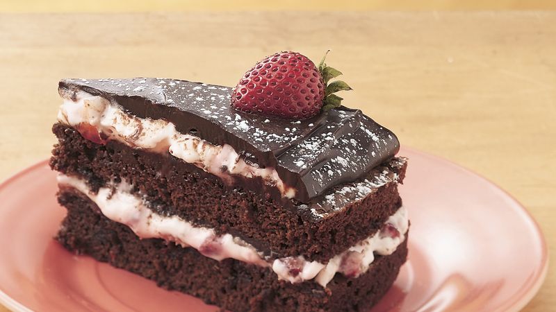 Fudge-Strawberry Cream Torte
