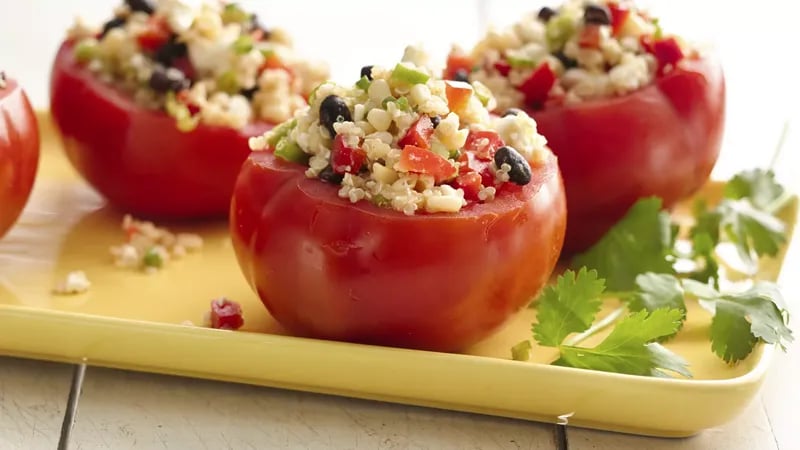 Gluten-Free Quinoa Salad-Stuffed Tomatoes