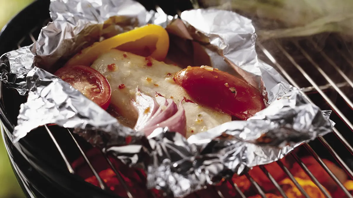 Grilled chicken breast in foil online