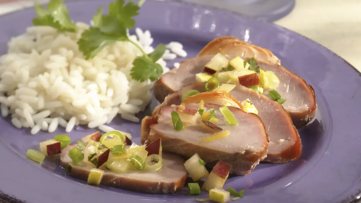 Apple-Smoked Pork with Pear Salsa