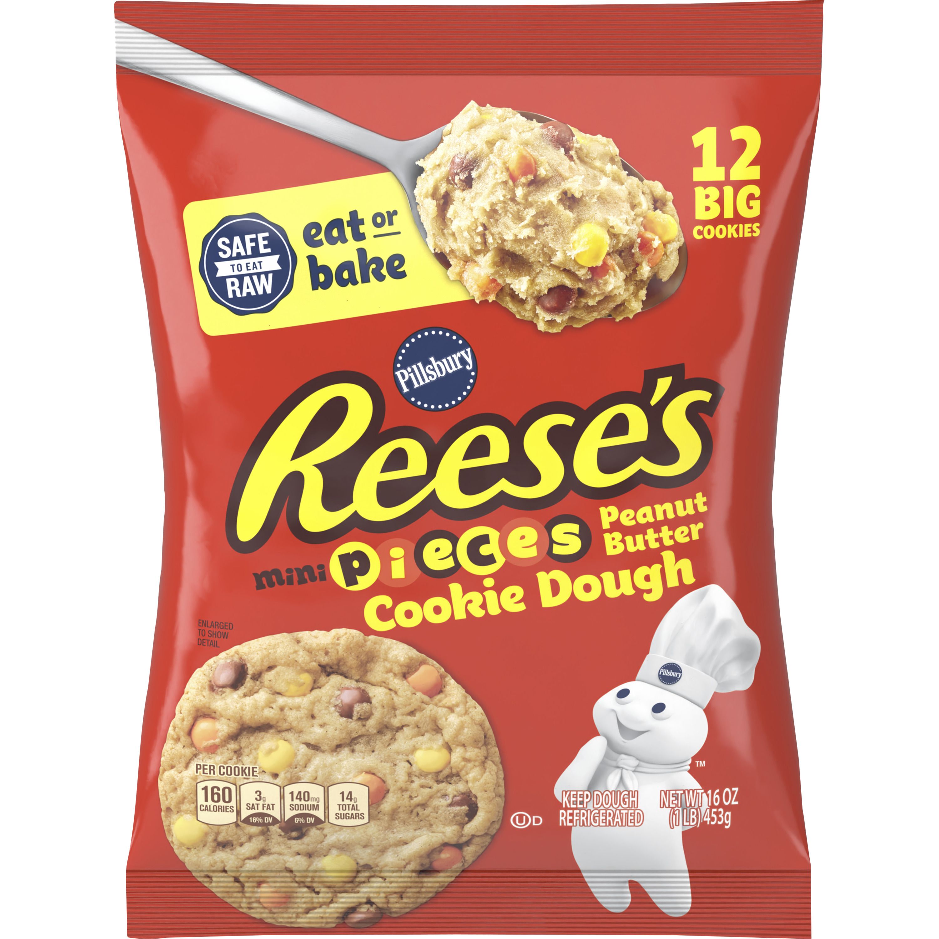 Pillsbury™ Ready to Bake! Mini REESE’S PIECES Peanut Butter Cookie Dough - Front
