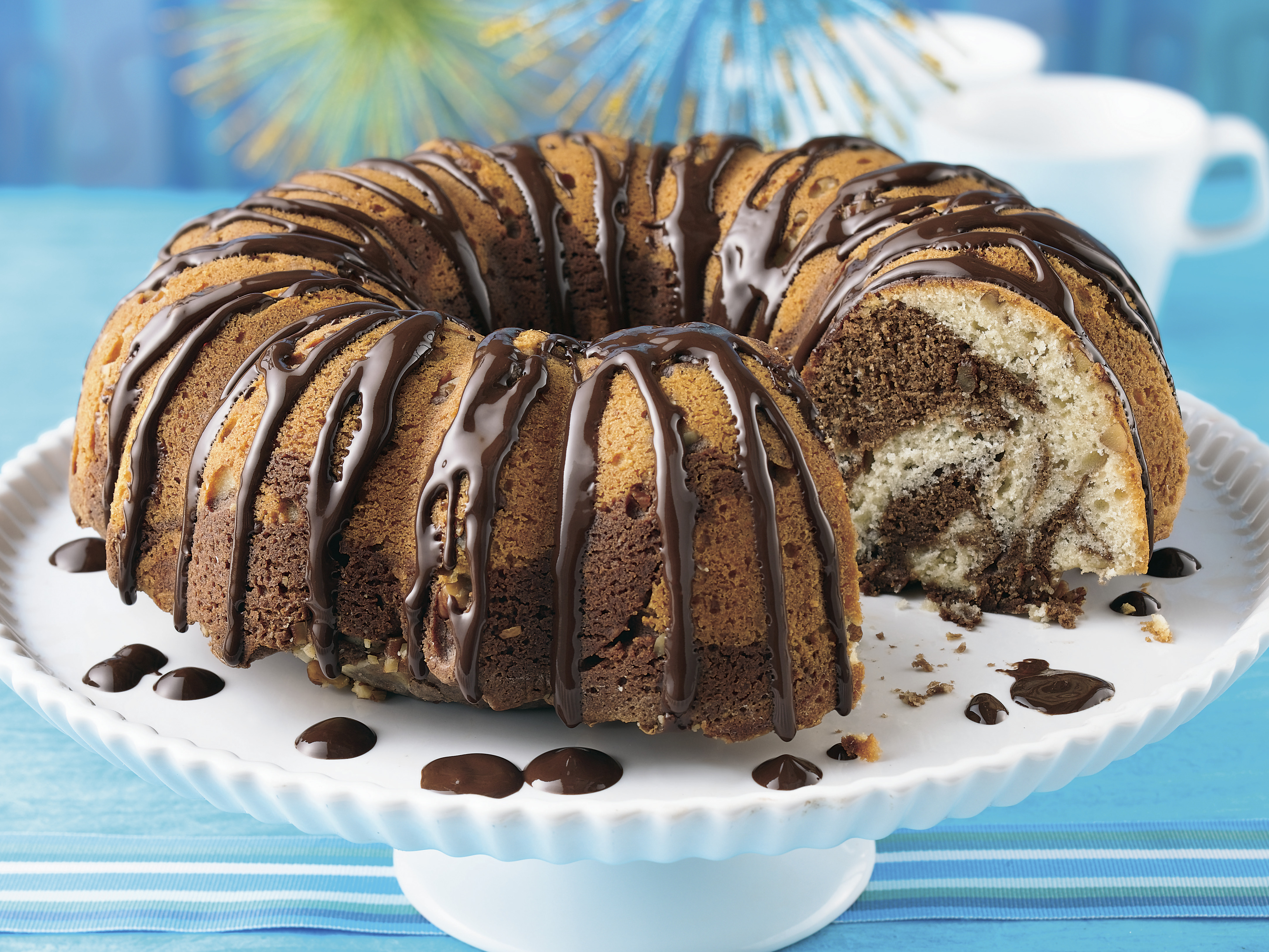 Marble Cake with Chocolate Frosting Recipe - Grace Parisi