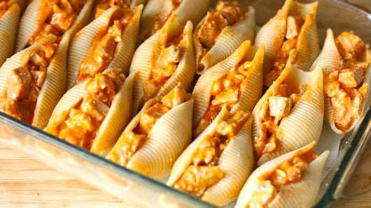 Buffalo Chicken Stuffed Shells - Flavor Mosaic