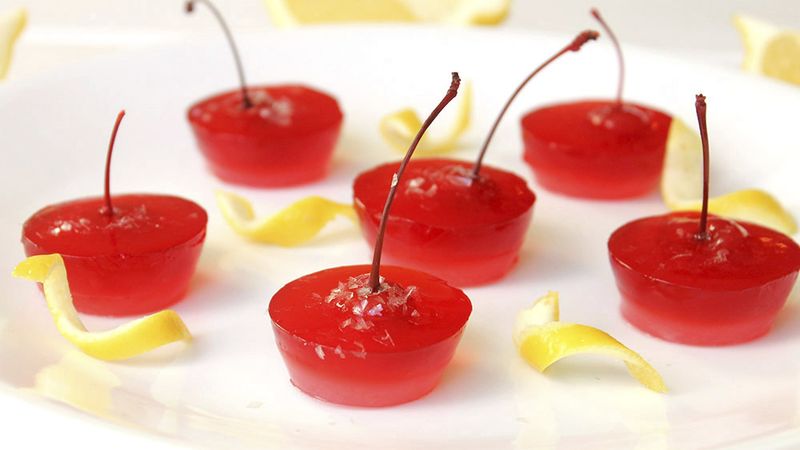 Sweet and Sour Cherry Jello Shots