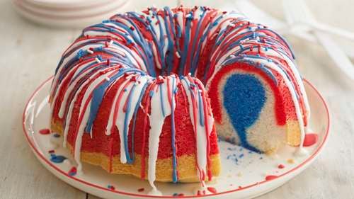 Red, White, & Blue Swirl Bundt Cake - Fresh April Flours