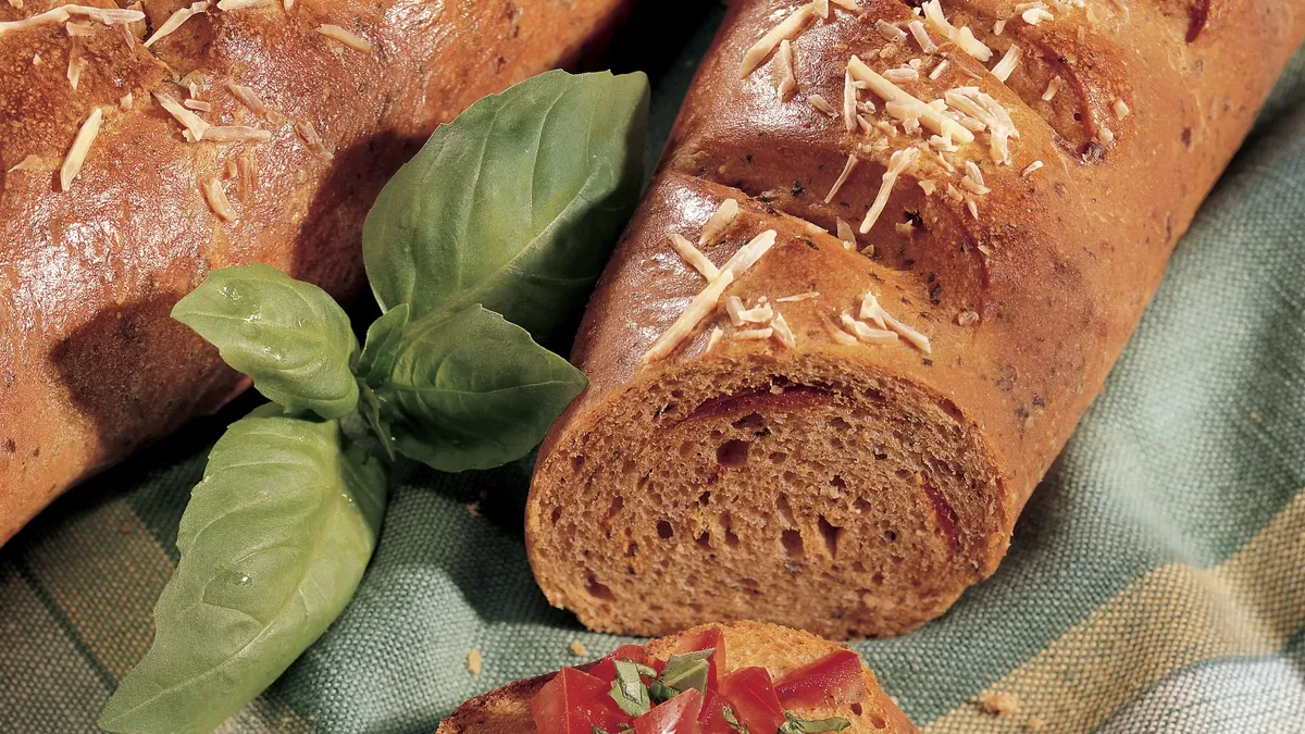 Zesty Pesto-Tomato Baguettes