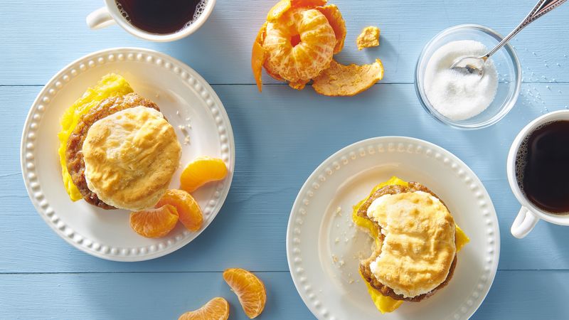 Sausage, Egg and Cheese Breakfast Sandwiches for Two