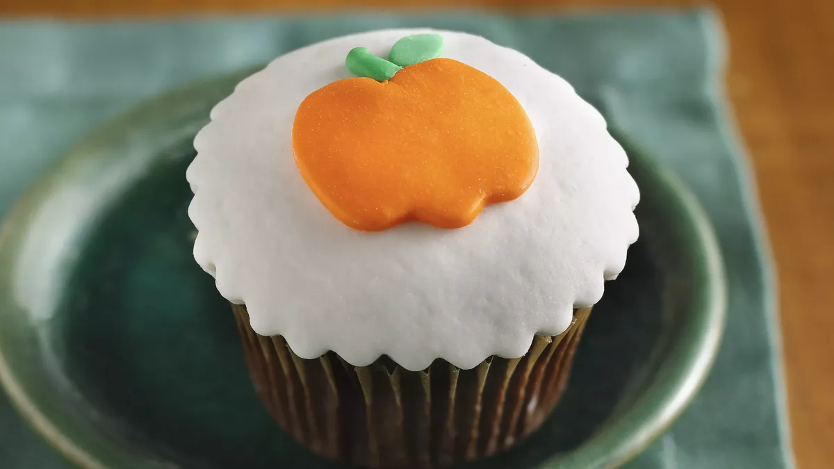 Orange-Filled Chocolate Cupcakes with Fondant