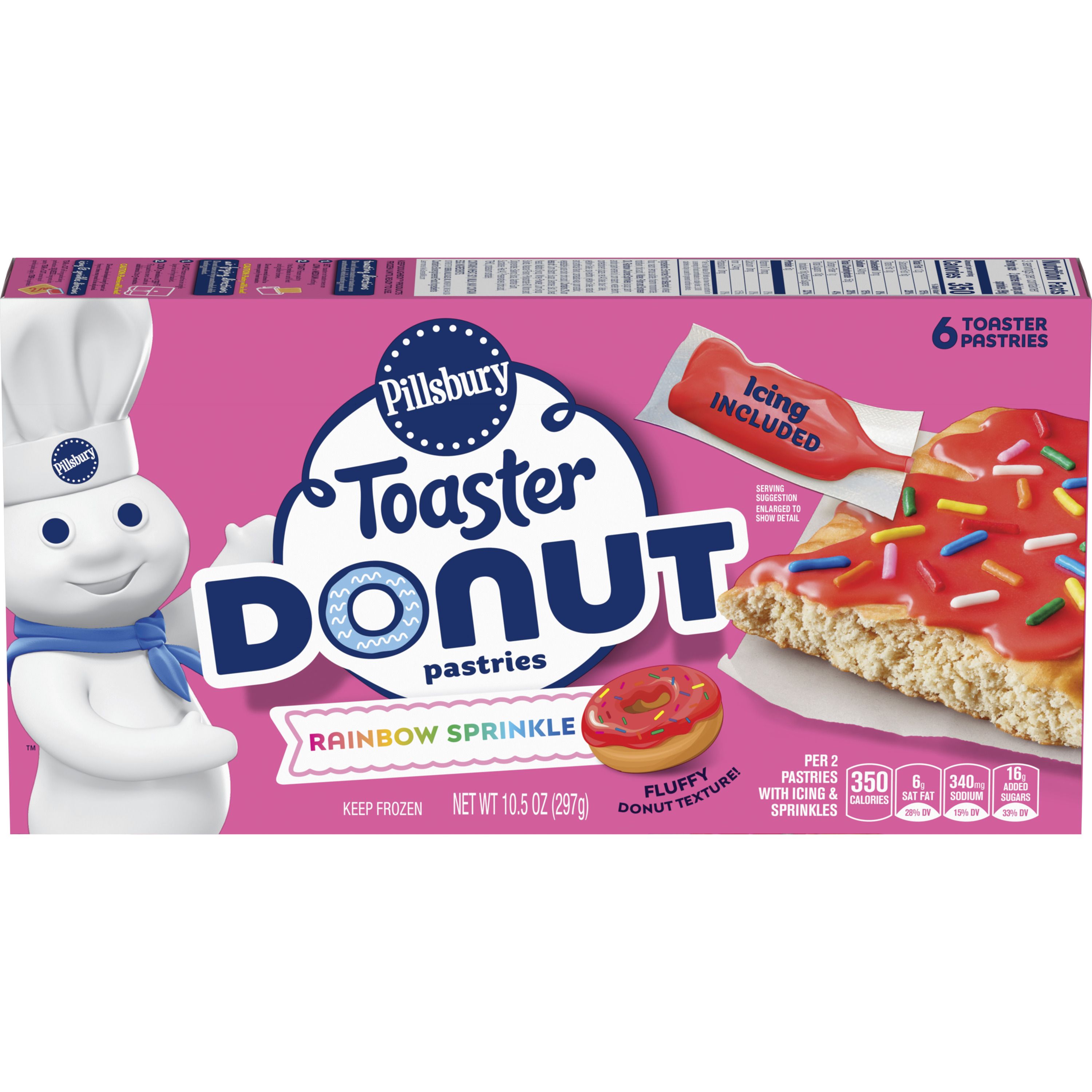 Pillsbury™ Toaster Donut, Rainbow Sprinkle - Front