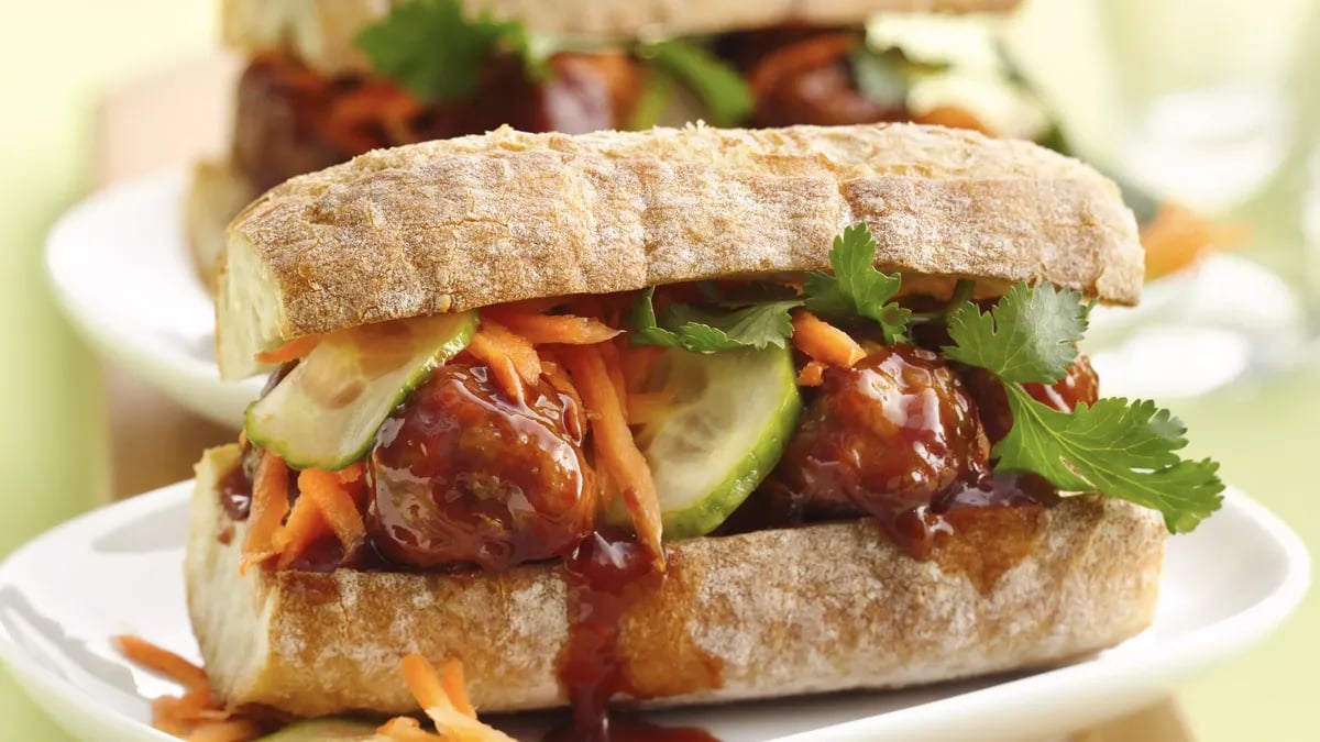 Beer Mi Asian Meatball Subs