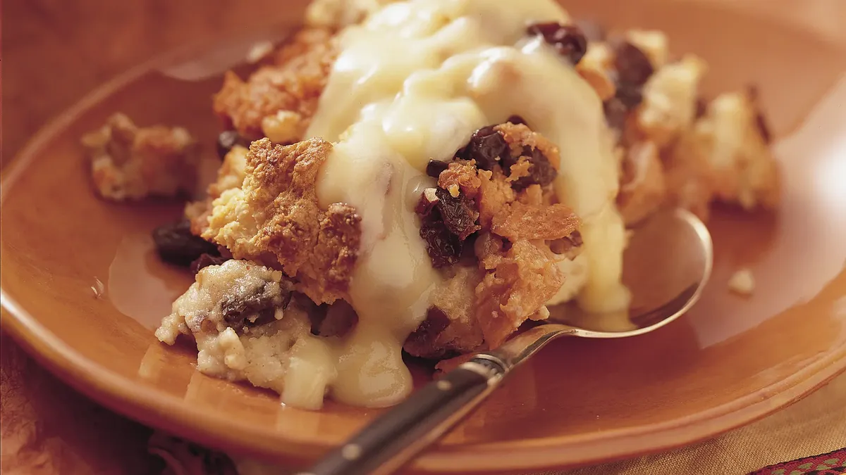 Sweet Potato "Bread" Pudding with Orange Sauce