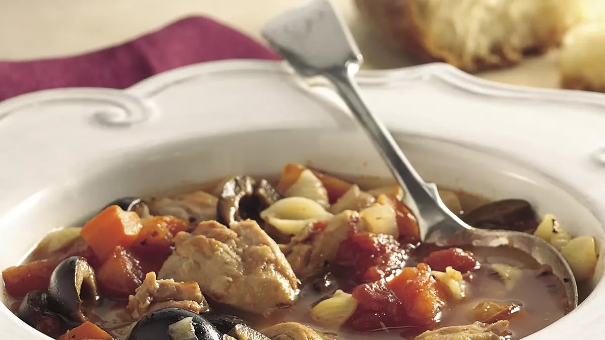 Slow-Cooker Italian Chicken-Pasta Soup