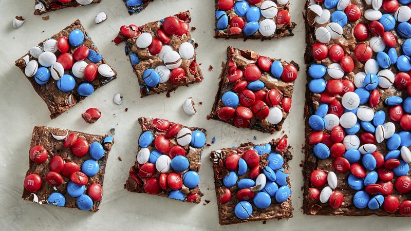 Red, White and Blue M&M's® Brownies