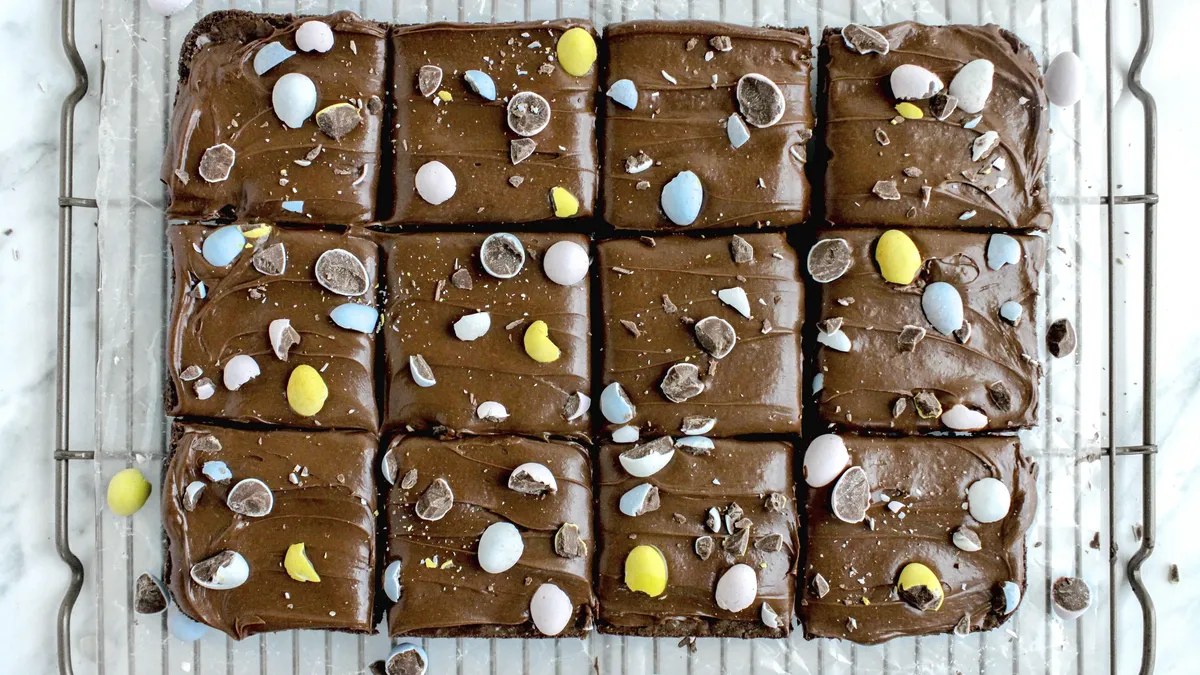 Frosted Chocolate Egg Brownie Bars