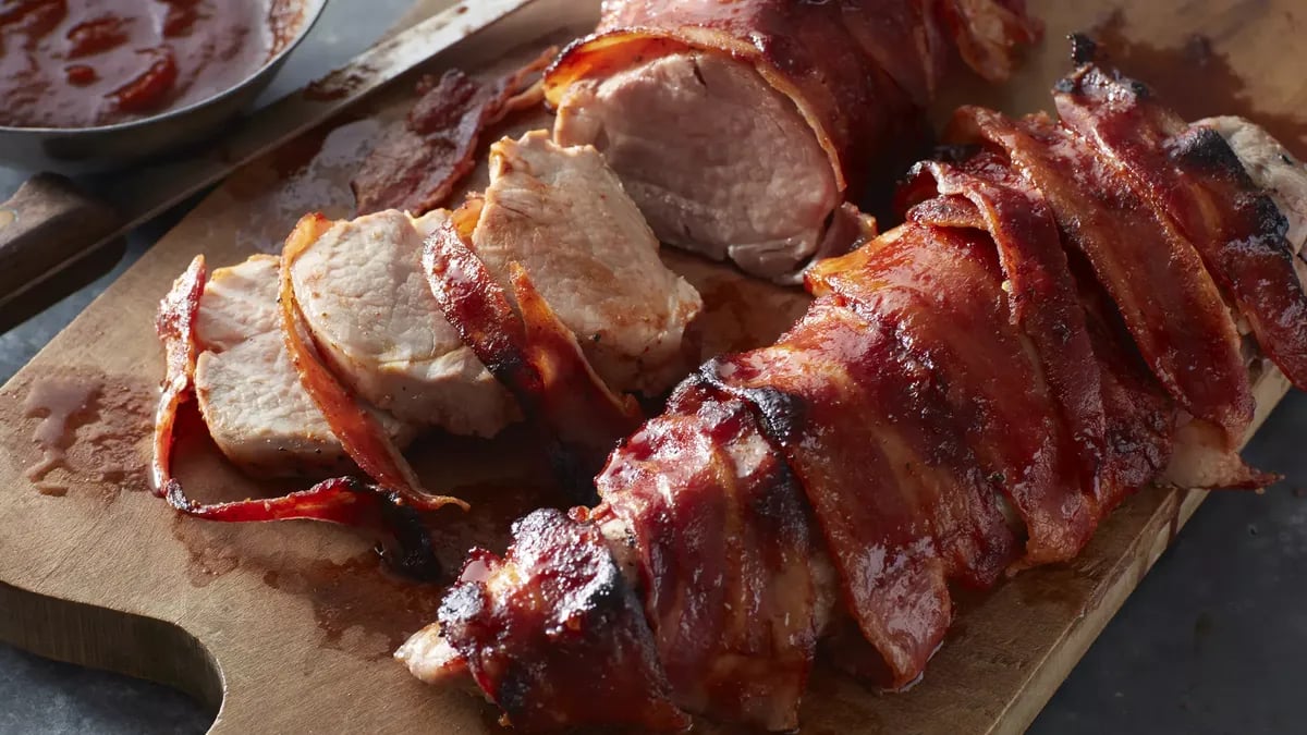 Bacon Wrapped Barbecue Pork Tenderloin