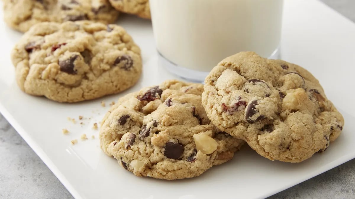 Cherry, Walnut, Dark Chocolate Chip Oat Flour Cookies