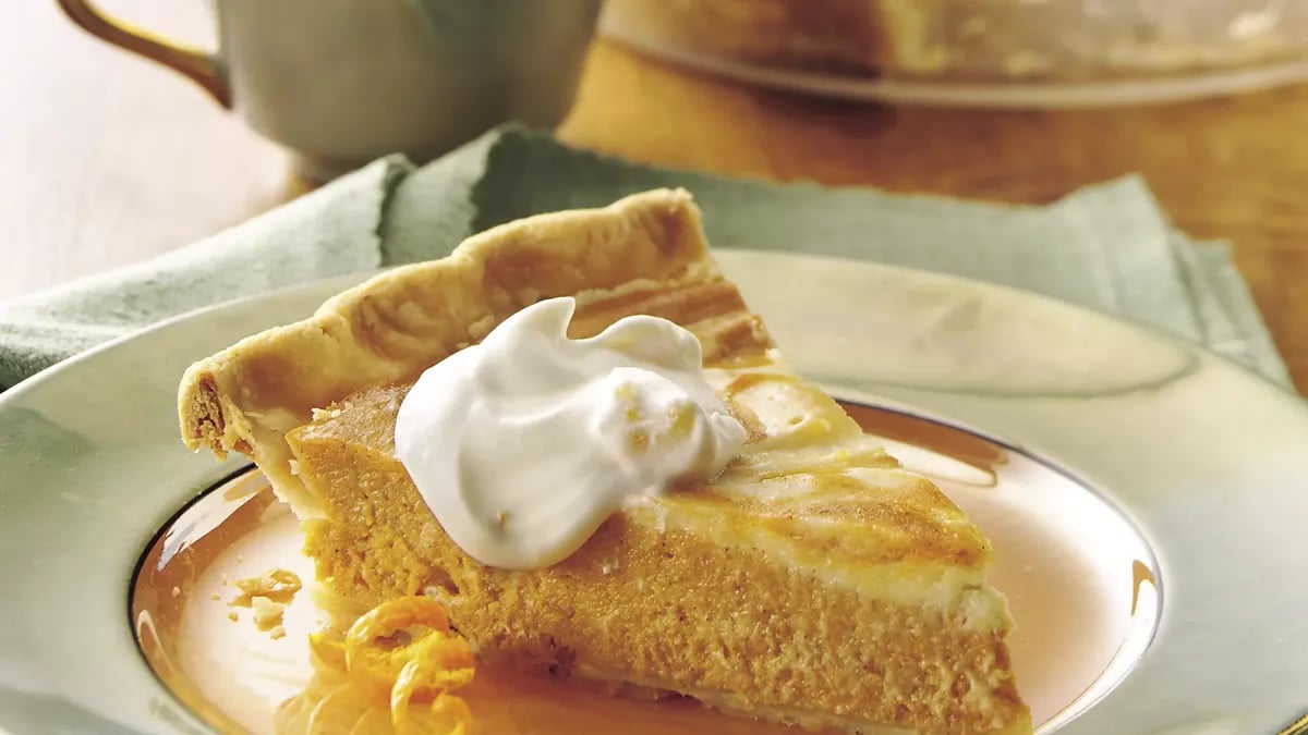 Orange Cream Cheese Swirl Pumpkin Pie