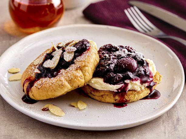 Cherry Almond Croissant French Toast