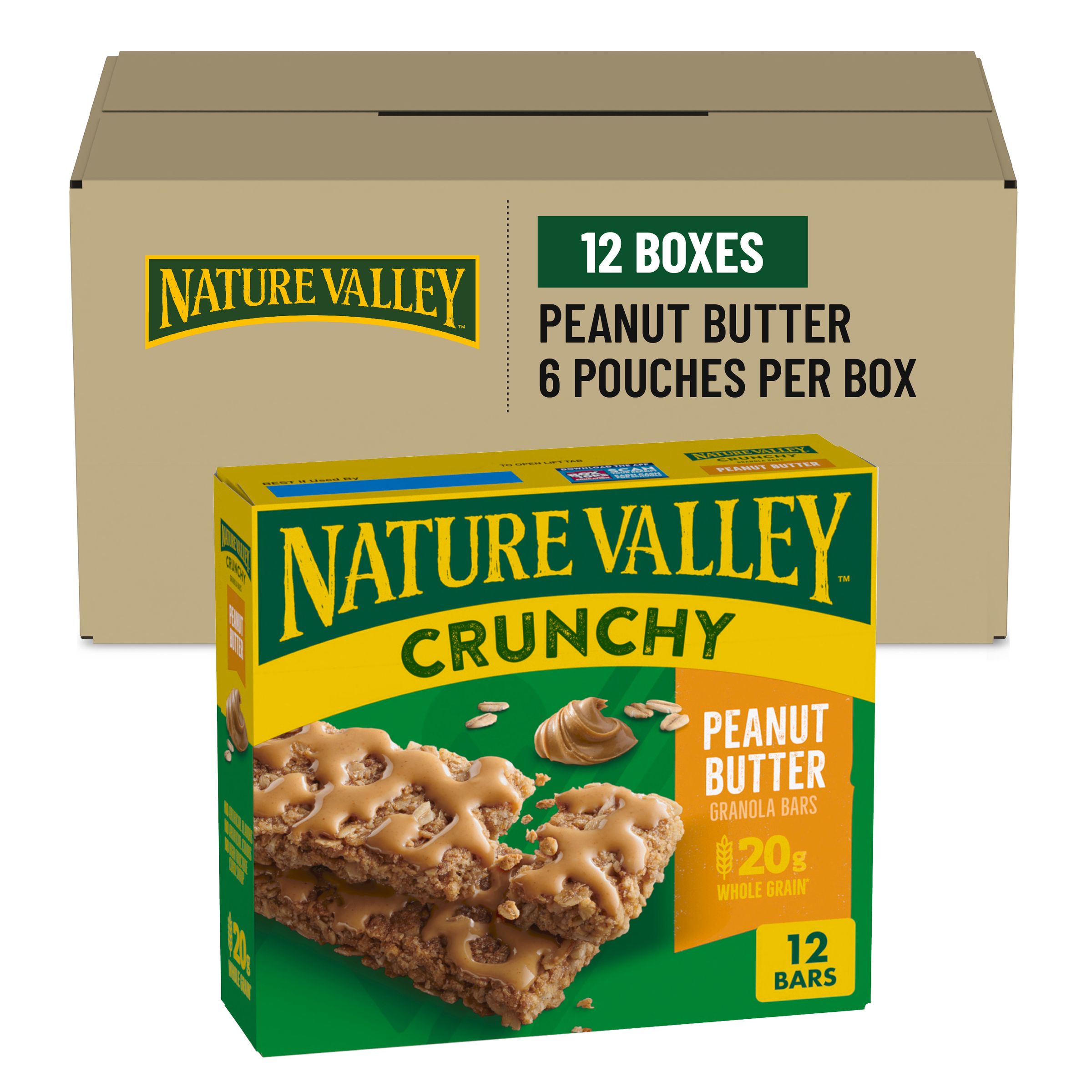  Case Optimized Hero Nature Valley(TM) Crunchy Granola Bars Peanut Butter (Double Bar) (6 ct) 1.49 oz