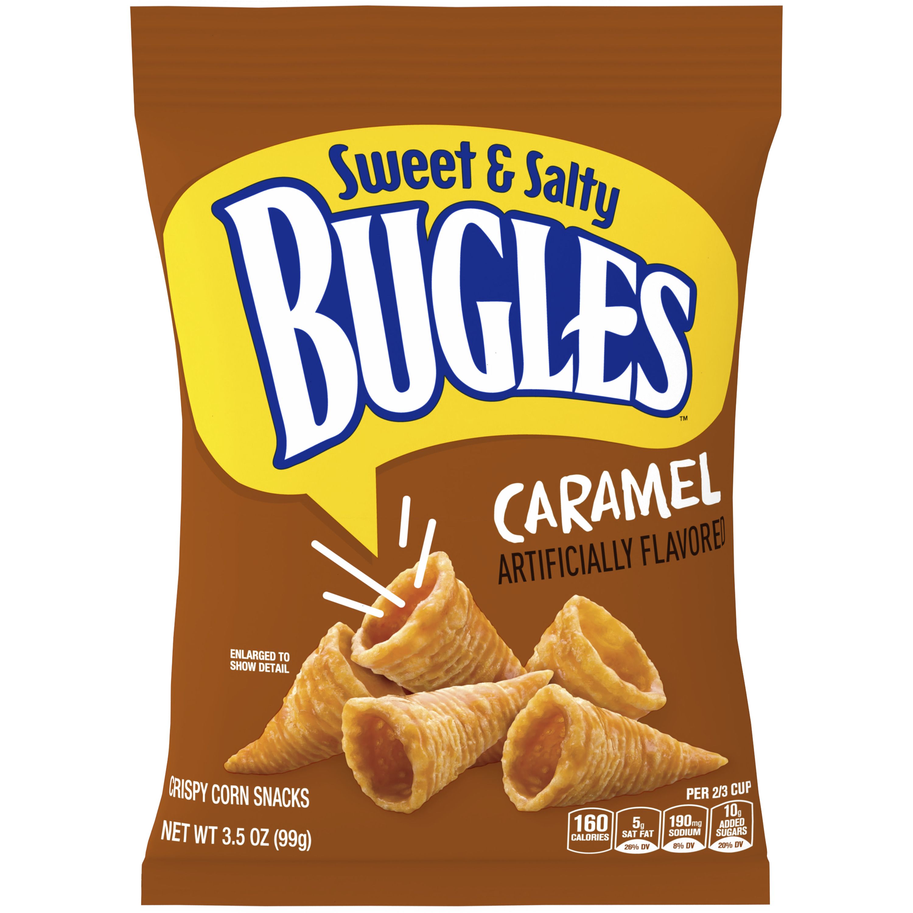 Front - 3D Bugles(TM) Snack Caramel (7 ct) 3.5 oz