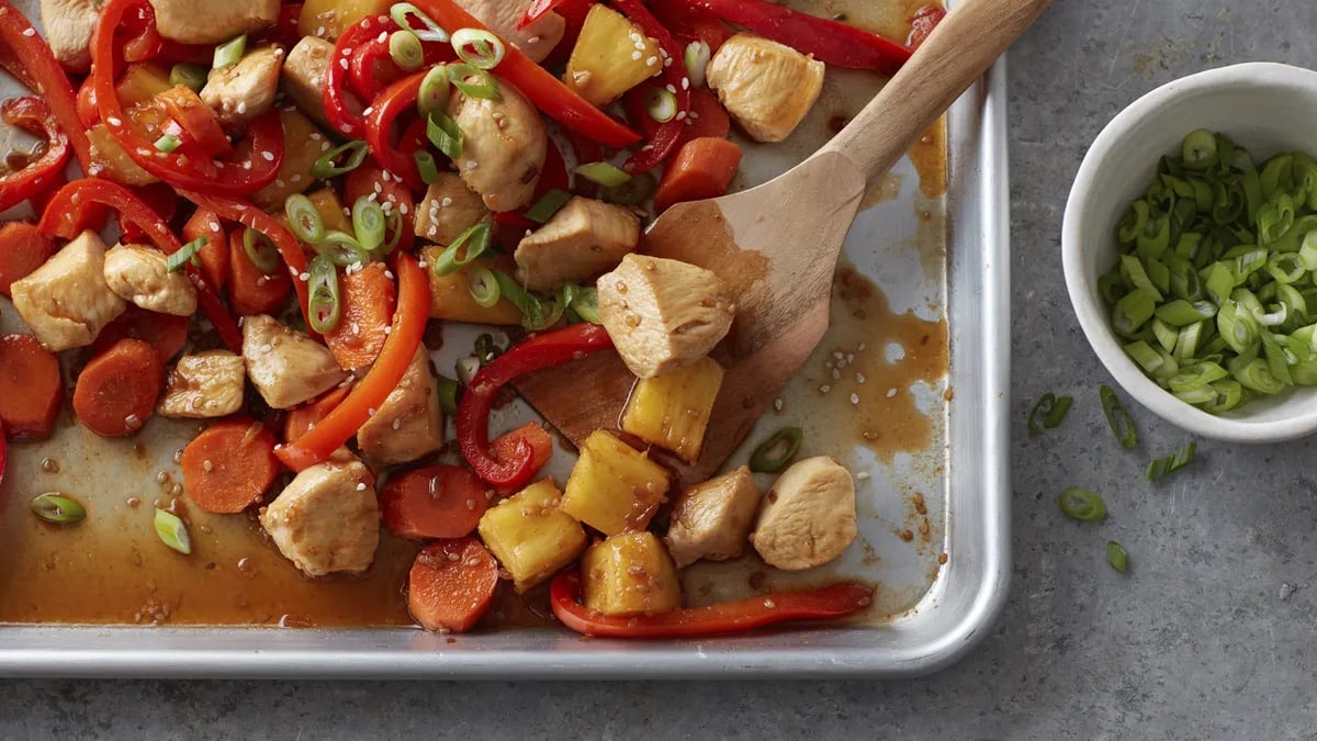 Sheet-Pan Teriyaki Chicken and Pineapple Stir-Fry