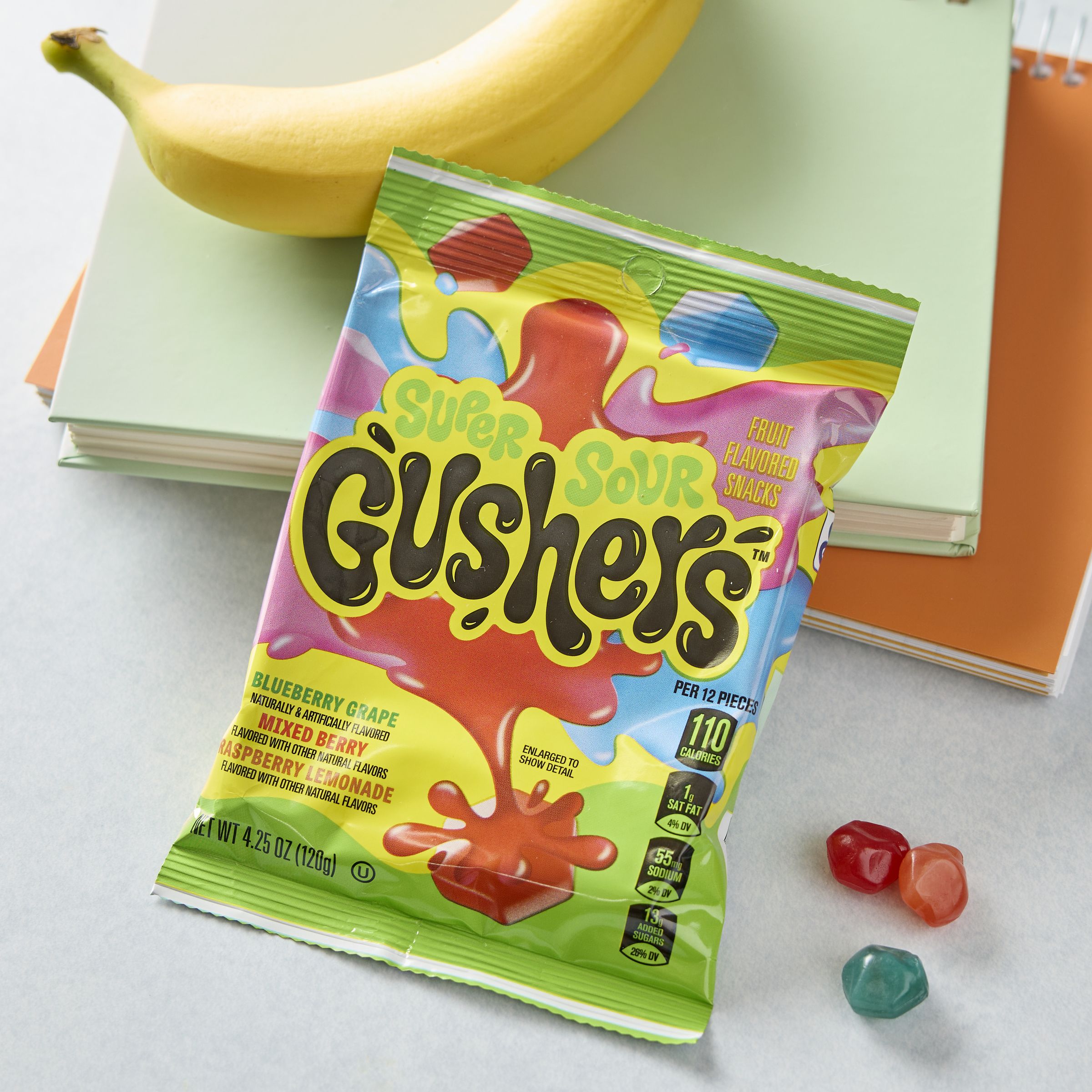 Styled Fruit Gushers Super Sour Berry Fruit Flavored Snacks 4.25oz pouch