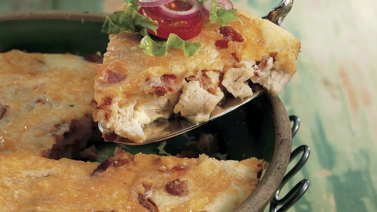 Impossibly Easy Turkey Club Pie