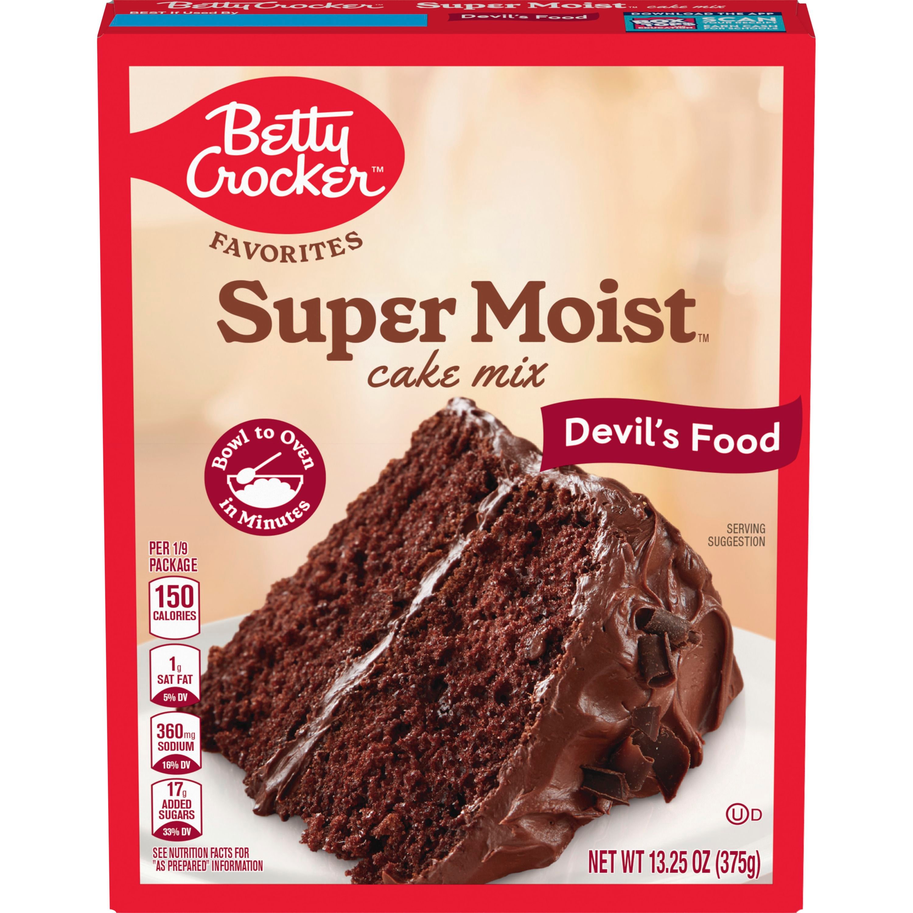 Betty Crocker Favorites Super Moist Devil's Food Cake Mix, Holiday Baking, 13.25 oz - Front