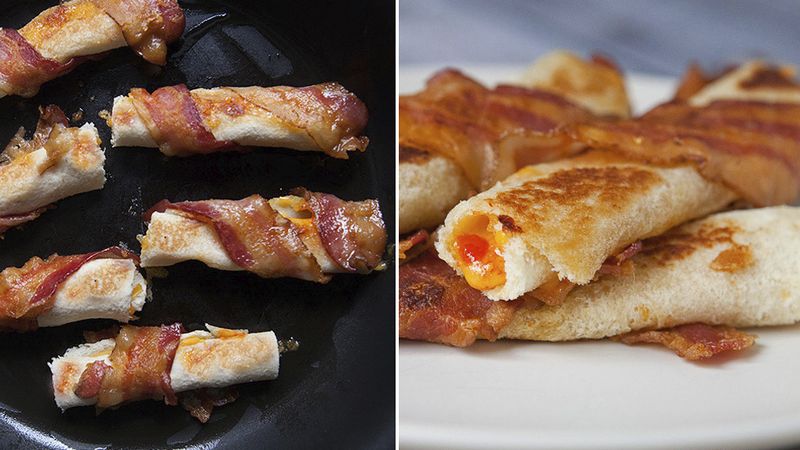 Bacon-Wrapped Grilled Cheese Roll-Ups
