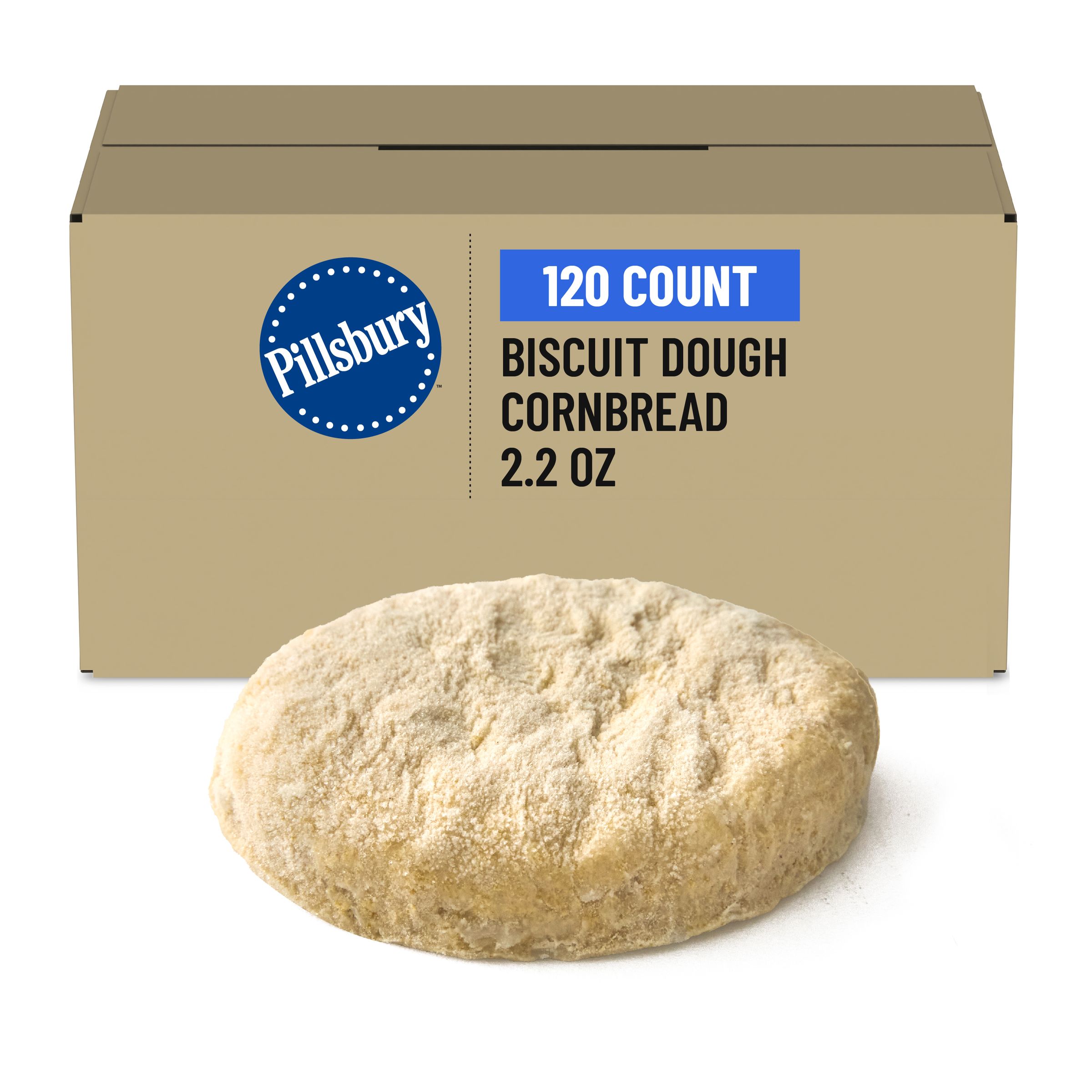  Case Optimized Hero Pillsbury Frozen Biscuit Dough Bulk Cornbread 120/2.2 OZ