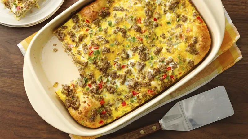 Cheesy Sausage Breakfast Bubble-Up Bake