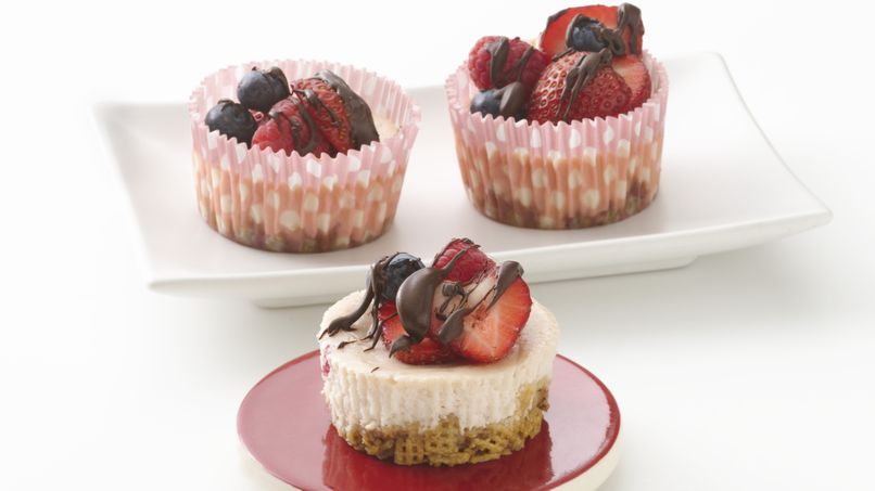 Triple-Berry Mini Cheesecakes