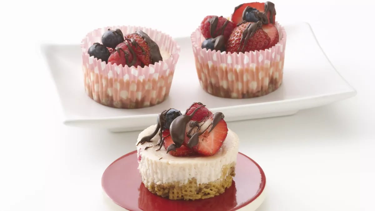 Gluten-Free Triple Berry Mini Cheesecakes