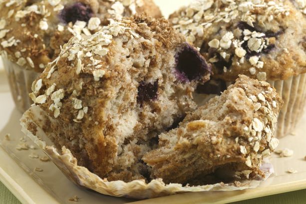 Blueberry Almond Bran Muffins