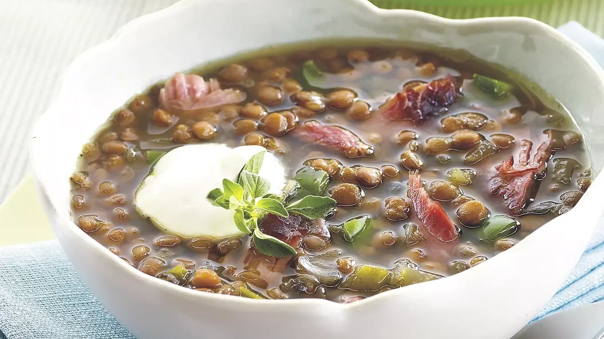 Slow-Cooker Smoked Turkey-Lentil Soup