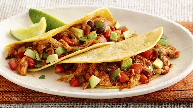Gluten-Free Slow-Cooker Chicken and Bean Tacos