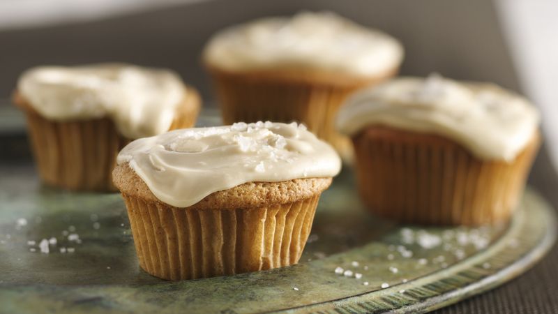 Spiced Apple Cupcakes with Salted Caramel Frosting