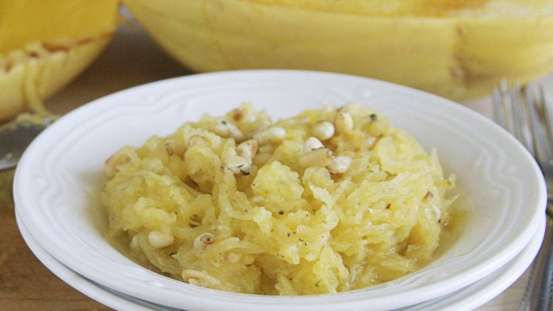Spaghetti Squash with Parmesan and Pine Nuts