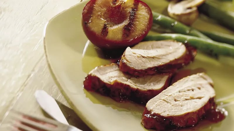 Grilled Pork Tenderloin with Plums