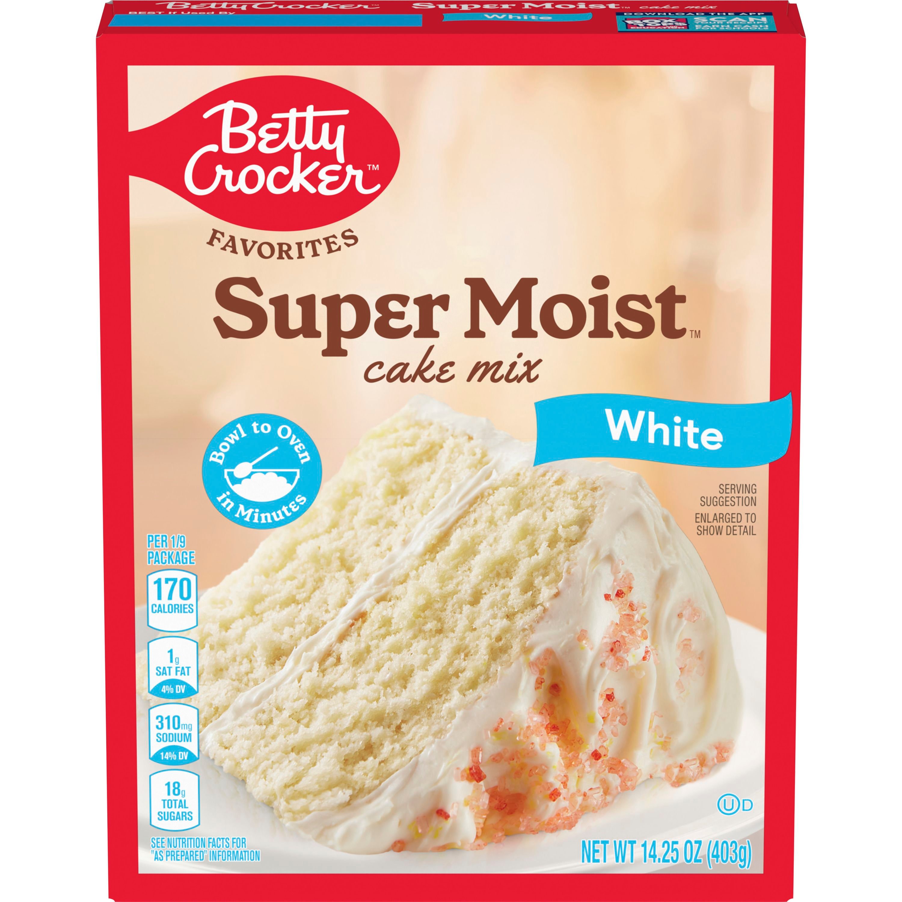 Betty Crocker Favorites Super Moist White Cake Mix, 14.25 oz - Front