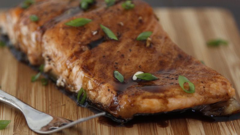 Maple-Balsamic Glazed Salmon