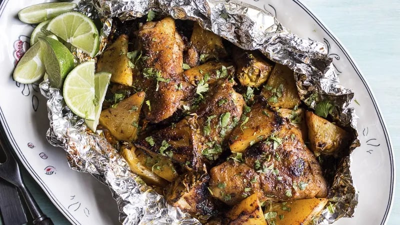 Jerk Chicken and Pineapple Foil Packs