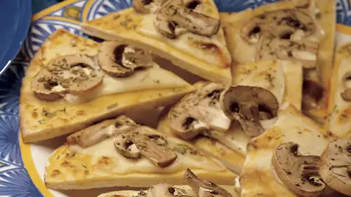 Mushroom Pita Triangles