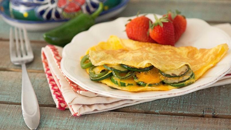 Grilled Zucchini and Jalapeño Omelet