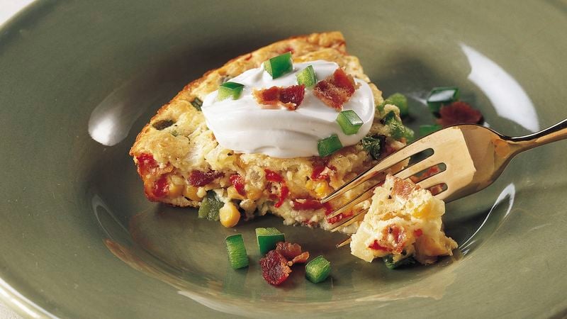 Impossibly Easy Calico Corn and Bacon Pie